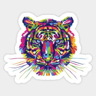 Colorful Abstract Tiger Sticker